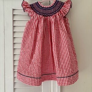 Red white and blue smocked dress size 2T